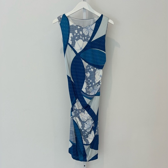 EMILIO PUCCI BLUE PRINTED DRESS MODEL 32RL83 SIZE IT 44 / US 10 NWTS! - Picture 4 of 15